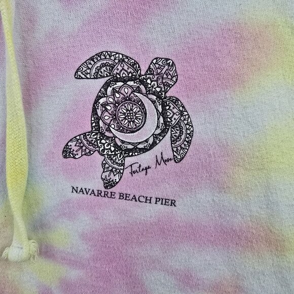 Dreamside Tie-Dye Hoodie Navarre Beach Pier Pastel Cotton Blend - Picture 3 of 7